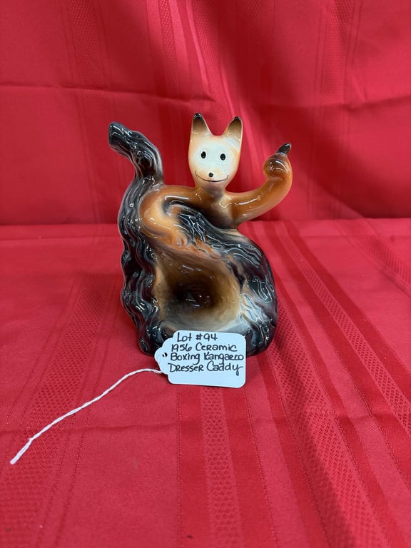 1956 CERAMIC BOXING KANGAROO DRESSER CADDY