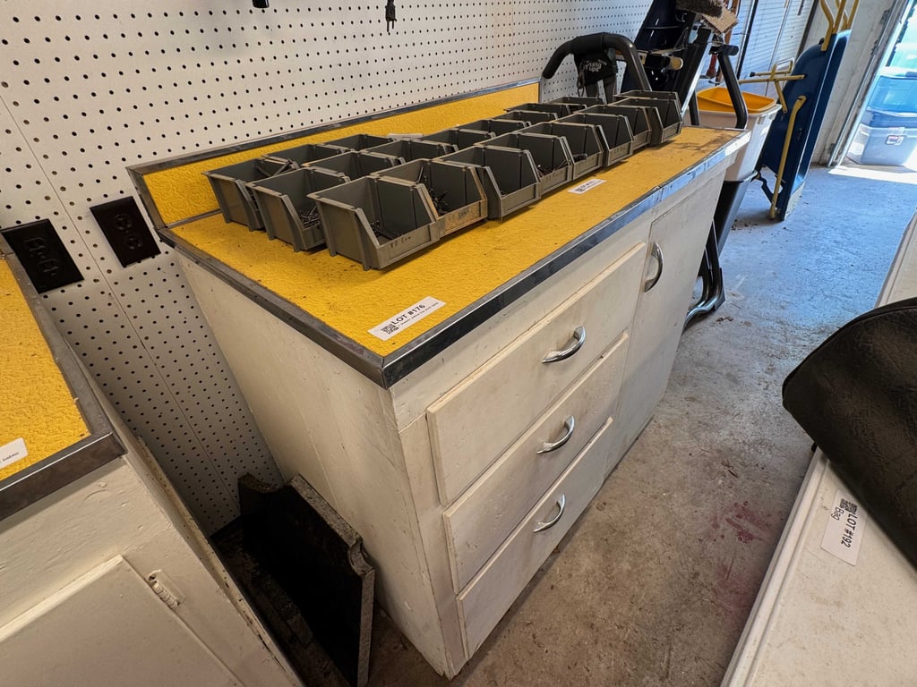 3 drawer yellow top work table