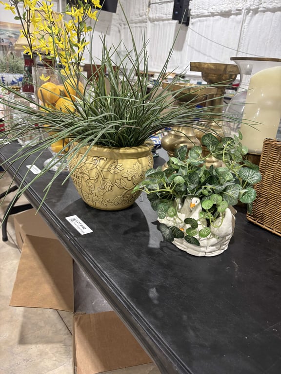 2 Fake Potted Plants