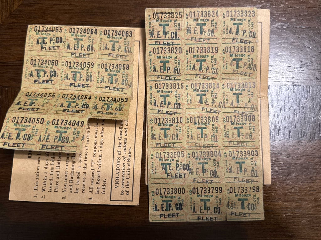 1945 War AEP Mileage Rations - Image 2
