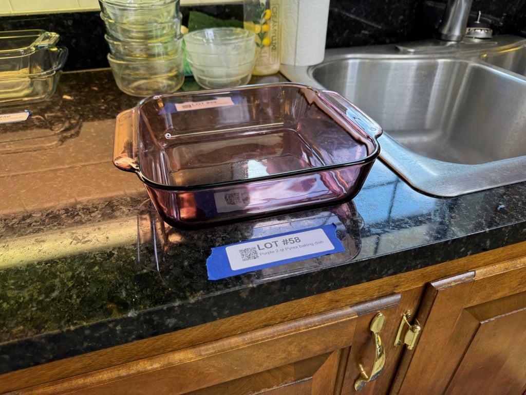 Purple 2 qt Pyrex baking dish