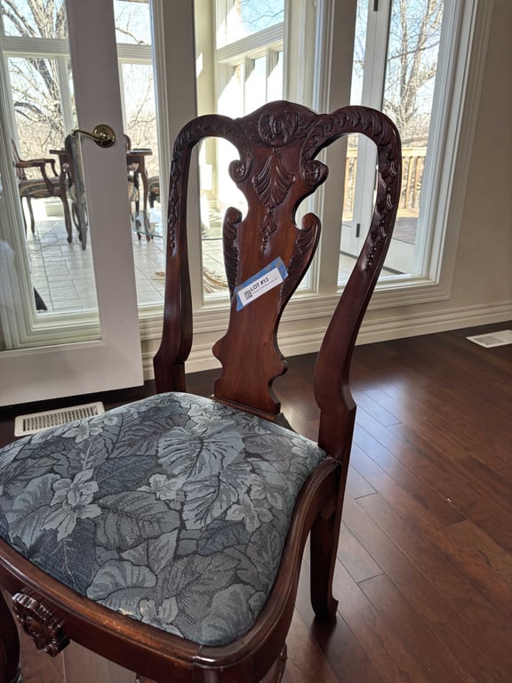 Cushioned Ornate Wood Framed Chair - Image 4
