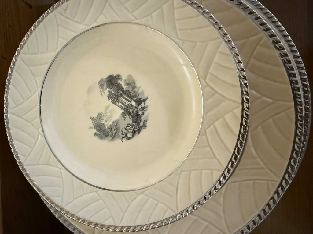 VTG SHEFFIELD WARE "GRECIAN RUINS" DISHES