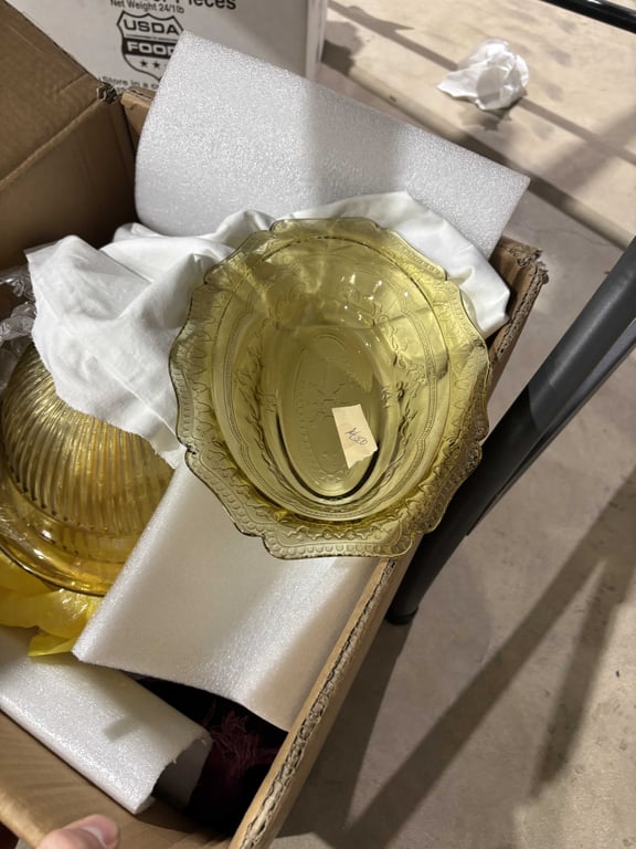 55 Piece Yellow Depression Glass Set - Image 3