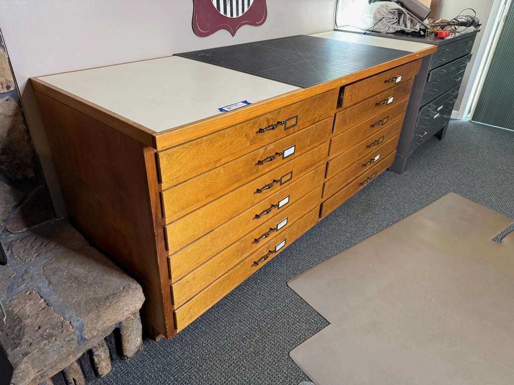 6 drawer wooden architects desk - Image 2
