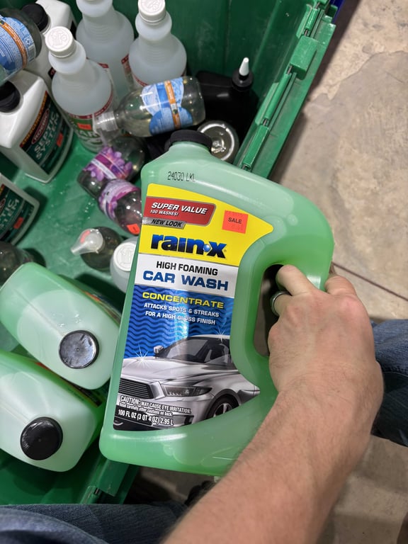 Tote of RainX, Septic Cleaner, misc fluids - Image 2