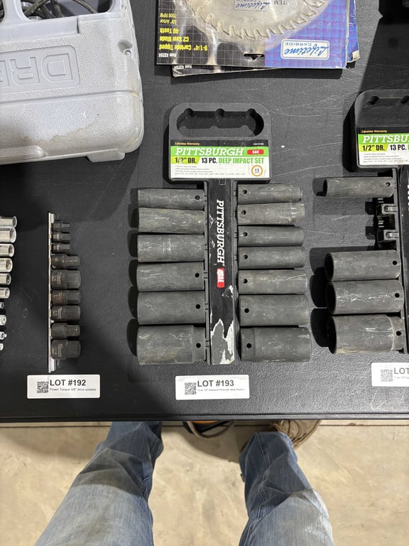 13 pc 1/2" standard Pittsburgh deep impact socket set