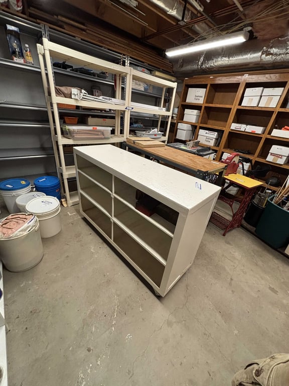 White metal rolling cart