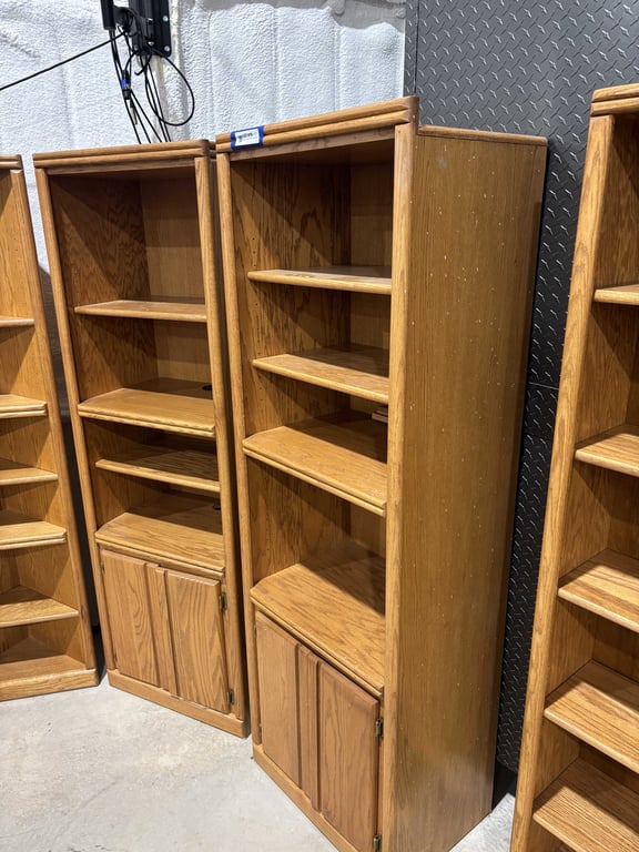 Matching Wooden Shelves and Cabinet - Image 2