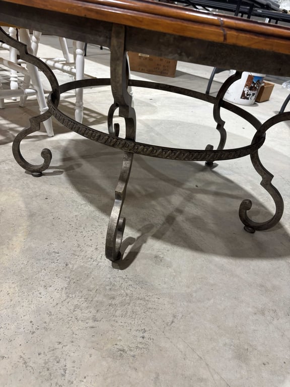 Heavy Round Wood Top Coffee Table - Image 2