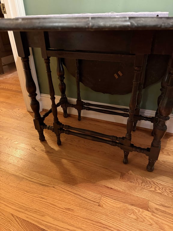 DARK WOOD DROP LEAF GATELEG TABLE - Image 2
