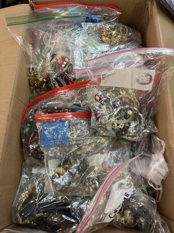 BOX OF COSTUME JEWELRY