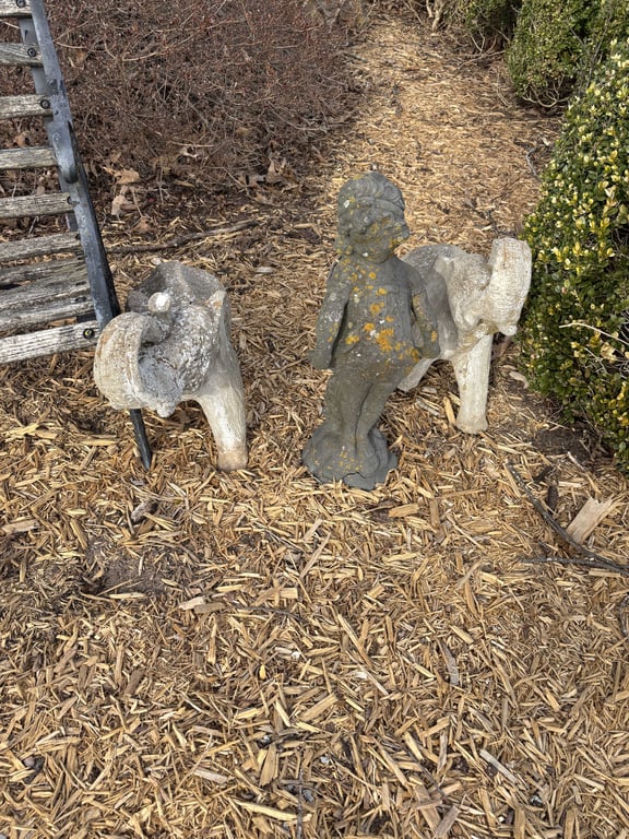 Concrete Elephants and Statue