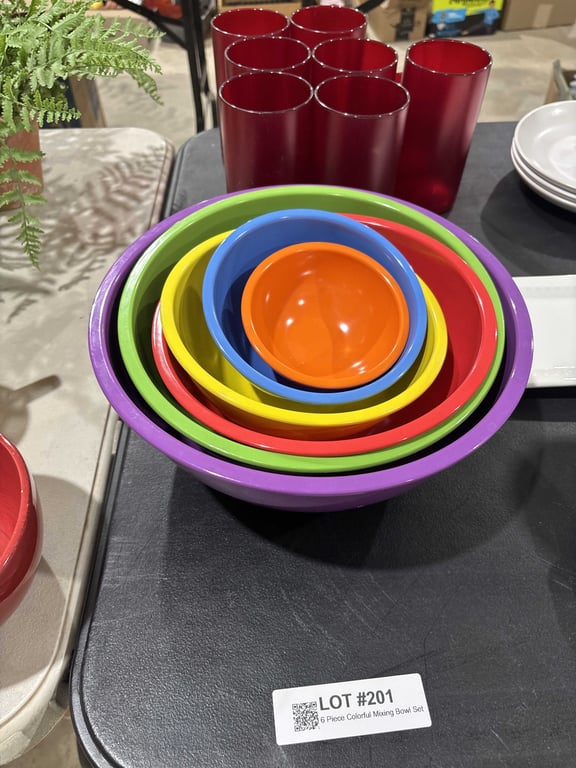 6 Piece Colorful Mixing Bowl Set