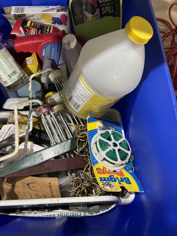 Tote of Painting and Cleaning Supplies - Image 3