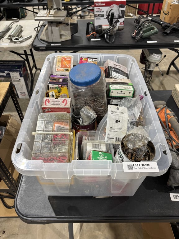 Tote Full of Misc Hardware