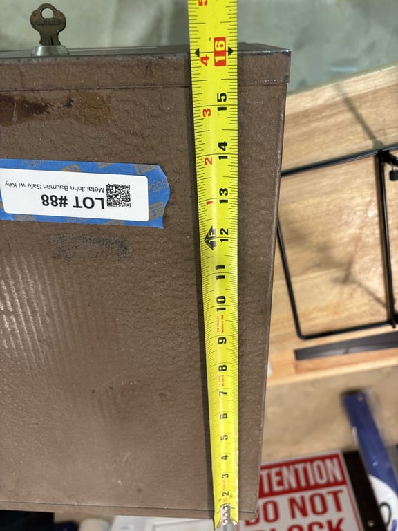 Metal John Bauman Safe w/ Key - Image 4