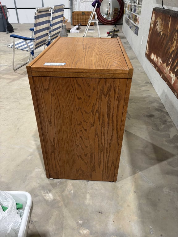 2 Drawer Wooden Lockable File Cabinet - Image 4