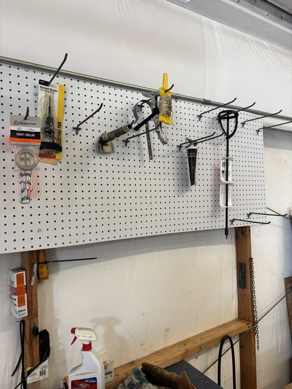 Contents of Blue Tabletop and Pegboard Above - Image 11