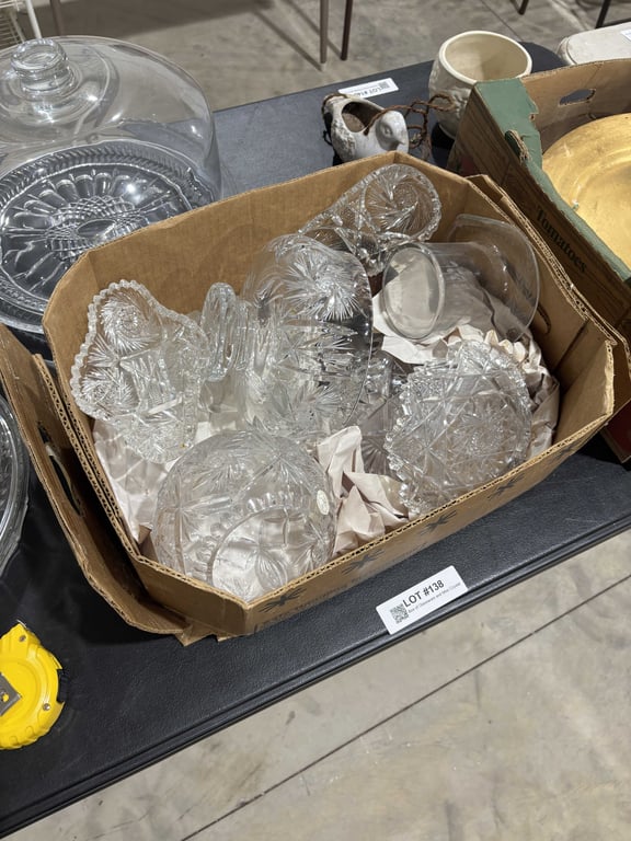 Box of Glassware and Misc Crystal
