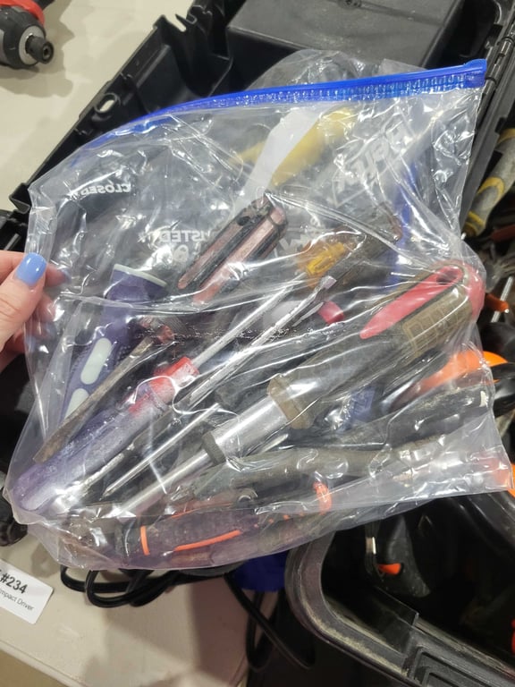 Plastic tool box & misc bags of tools - Image 2