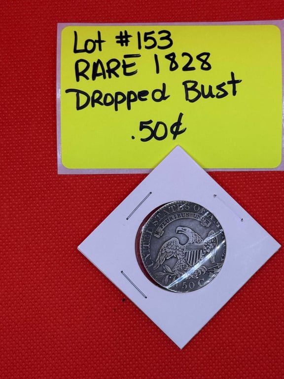 RARE 1828 DRAPED BUST .50 CENT - Image 2