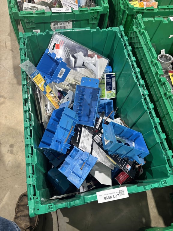 Tote of junction boxes & misc