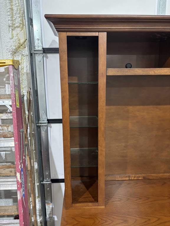 Large 2 Piece Wooden Entertainment Center - Image 4