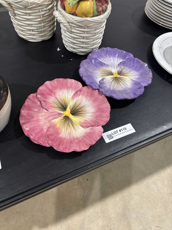 Fitz and Floyd Painted Flower Plates