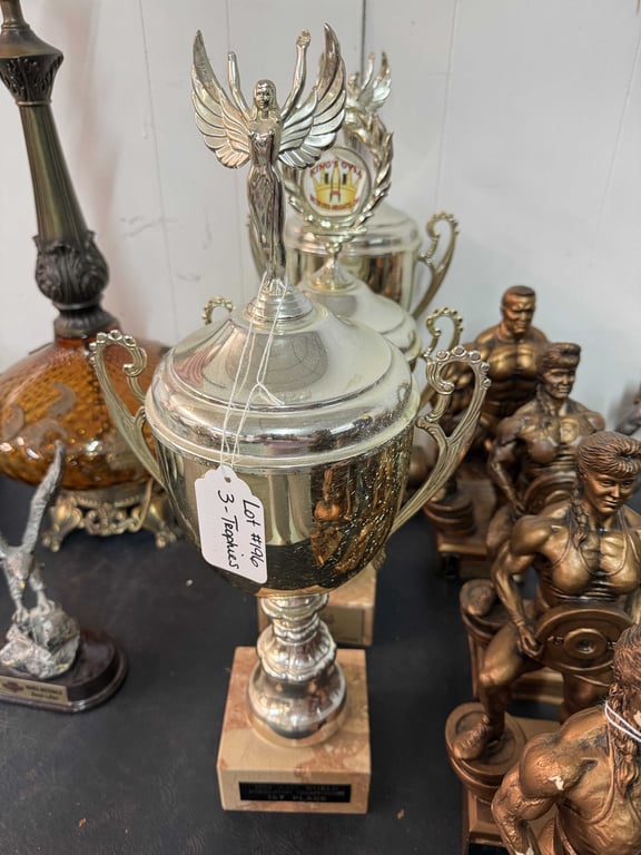 3 WEIGHT LIFTING TROPHIES
