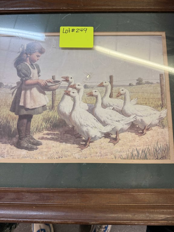 FRAMED PRINT GIRL W/GEESE - Image 2