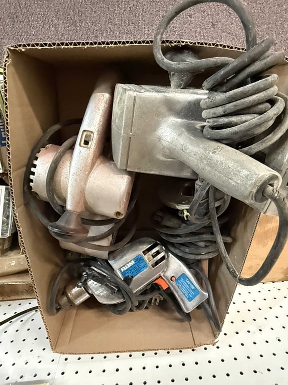 BOX OF POWER TOOLS