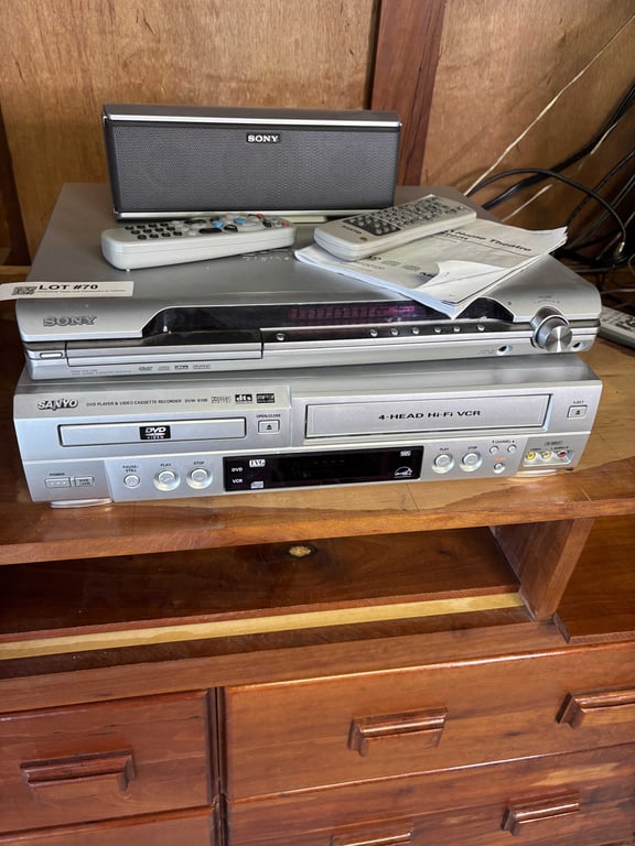 DVD/VHS Playe and Electronics in Cabinet - Image 3