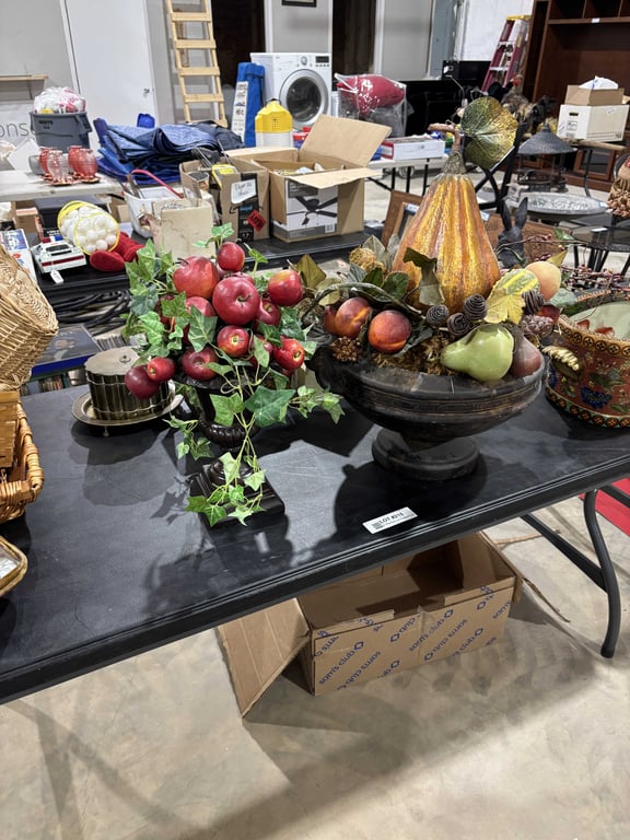 2 Planters w/ Fake Fruit