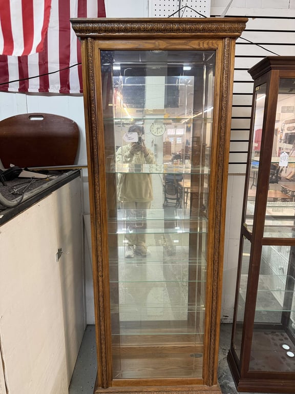OAK CURIO CABINET