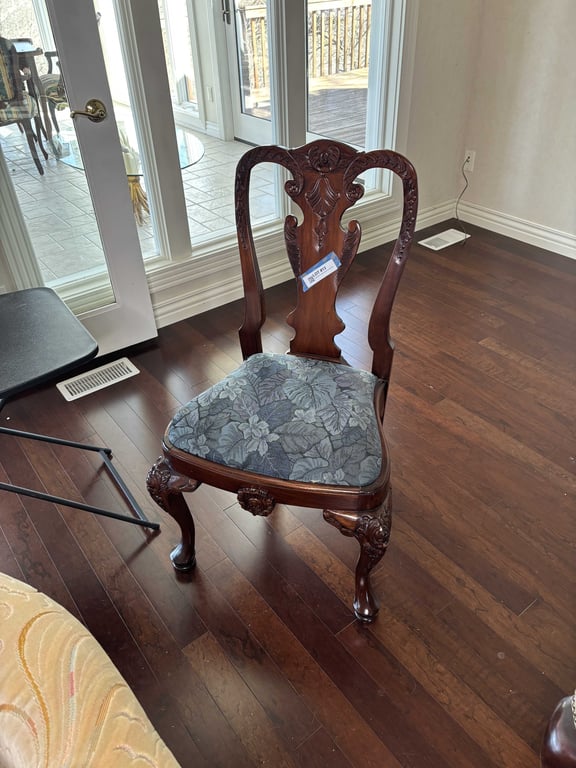 Cushioned Ornate Wood Framed Chair