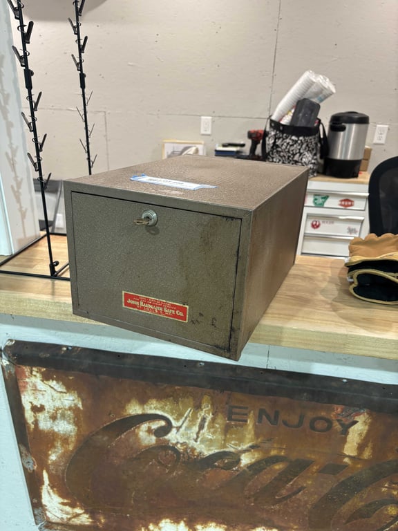 Metal John Bauman Safe w/ Key