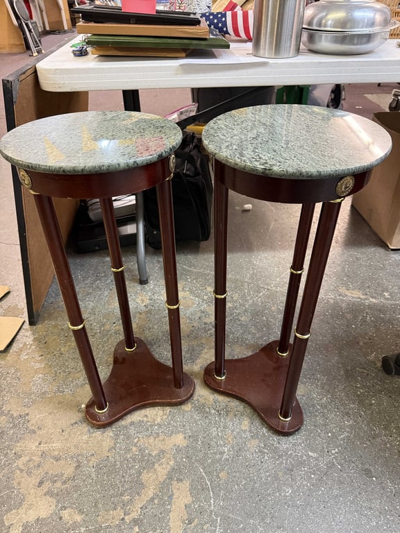 PR MARBLE TOP PLANT STANDS