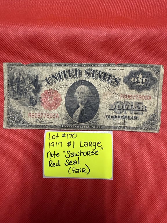 1917 $1 LARGE NOTE "SAWHORSE" RED SEAL (FAIR)