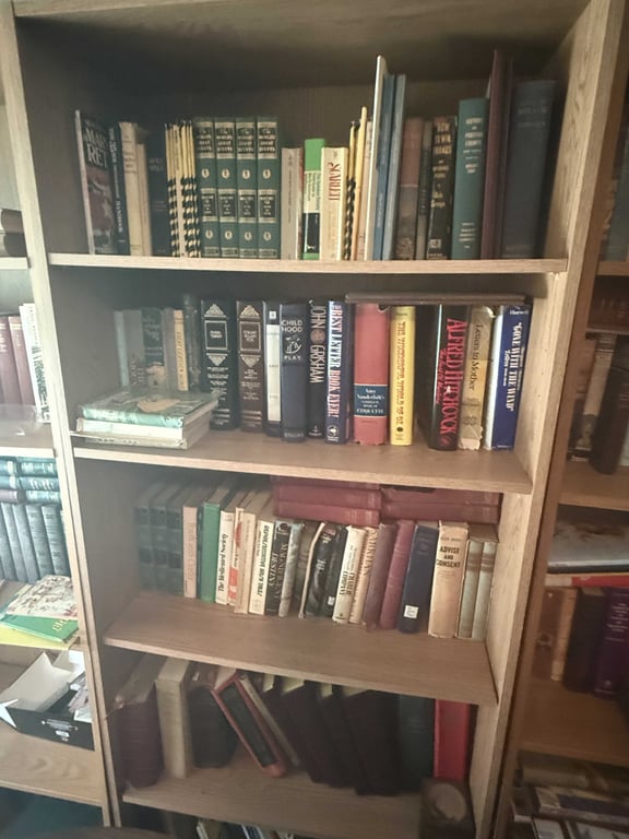 3 BOOKSHELVES W/BOOK CONTENTS (VERY OLD) - Image 3