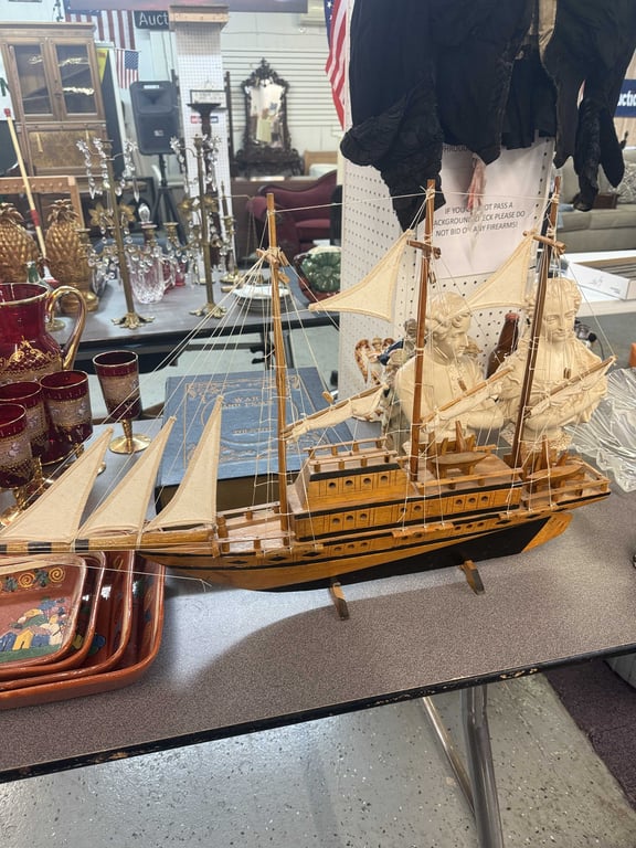 HAND CRAFTED WOODEN SAILING SHIP