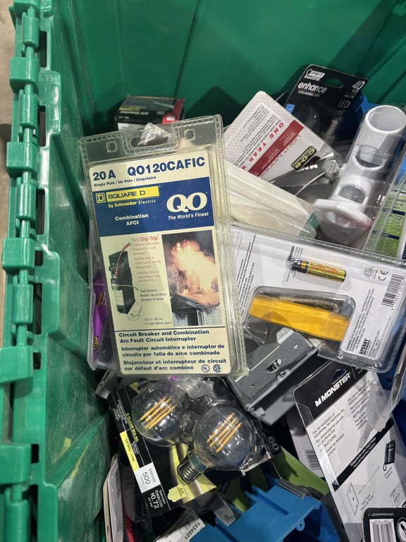 Tote of junction boxes & misc - Image 3