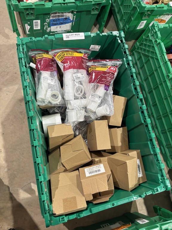 Tote of Brass Adapter Fittings, Sink Plumbing, etc