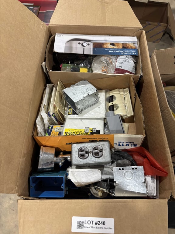 Box of Misc Electric Supplies