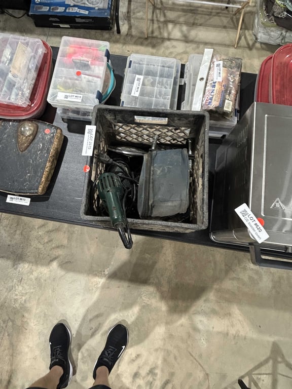 Crate of misc electric tools (corded)