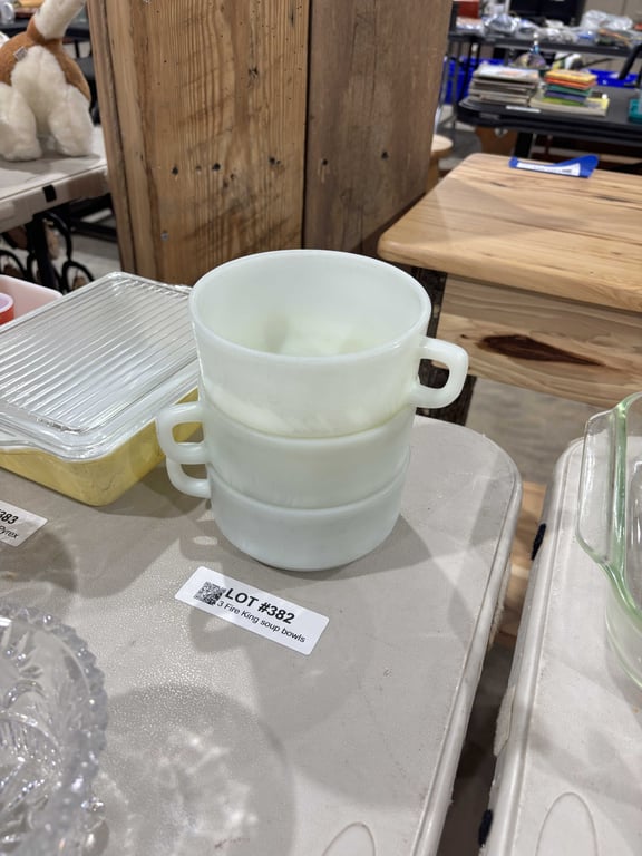 3 Fire King soup bowls