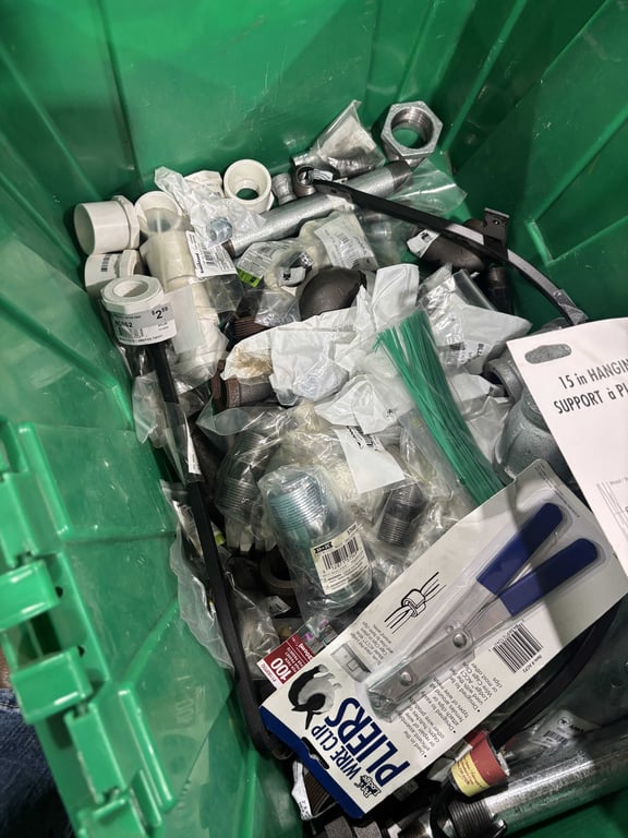 Tote of breakers, connectors, PVC fittings, reducers - Image 8