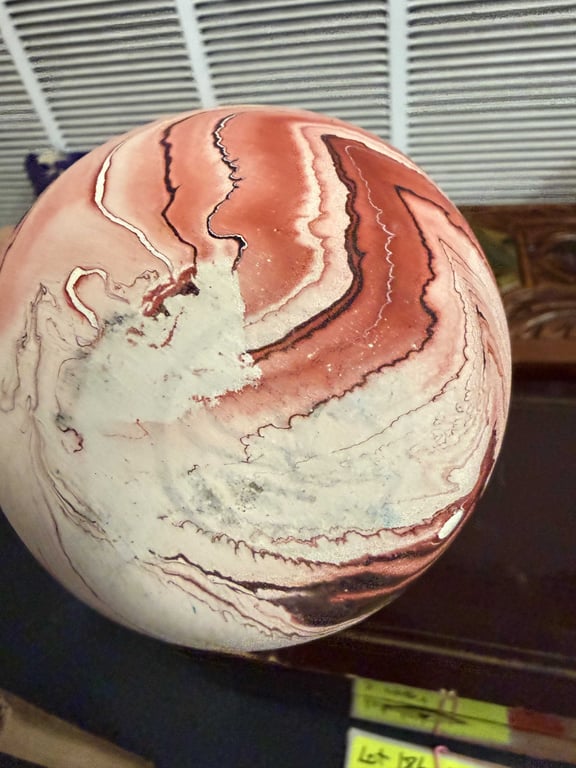 VTG TAN & BROWN NEMADJI POTTERY VASE - Image 2
