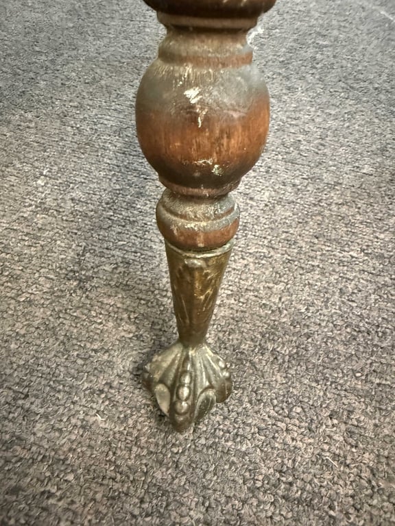 VTG ORGAN STOOL W/GLASS CLAW FEET - Image 3