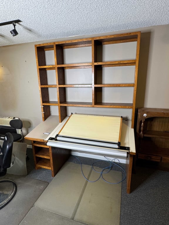 Architects desk and top cabinet